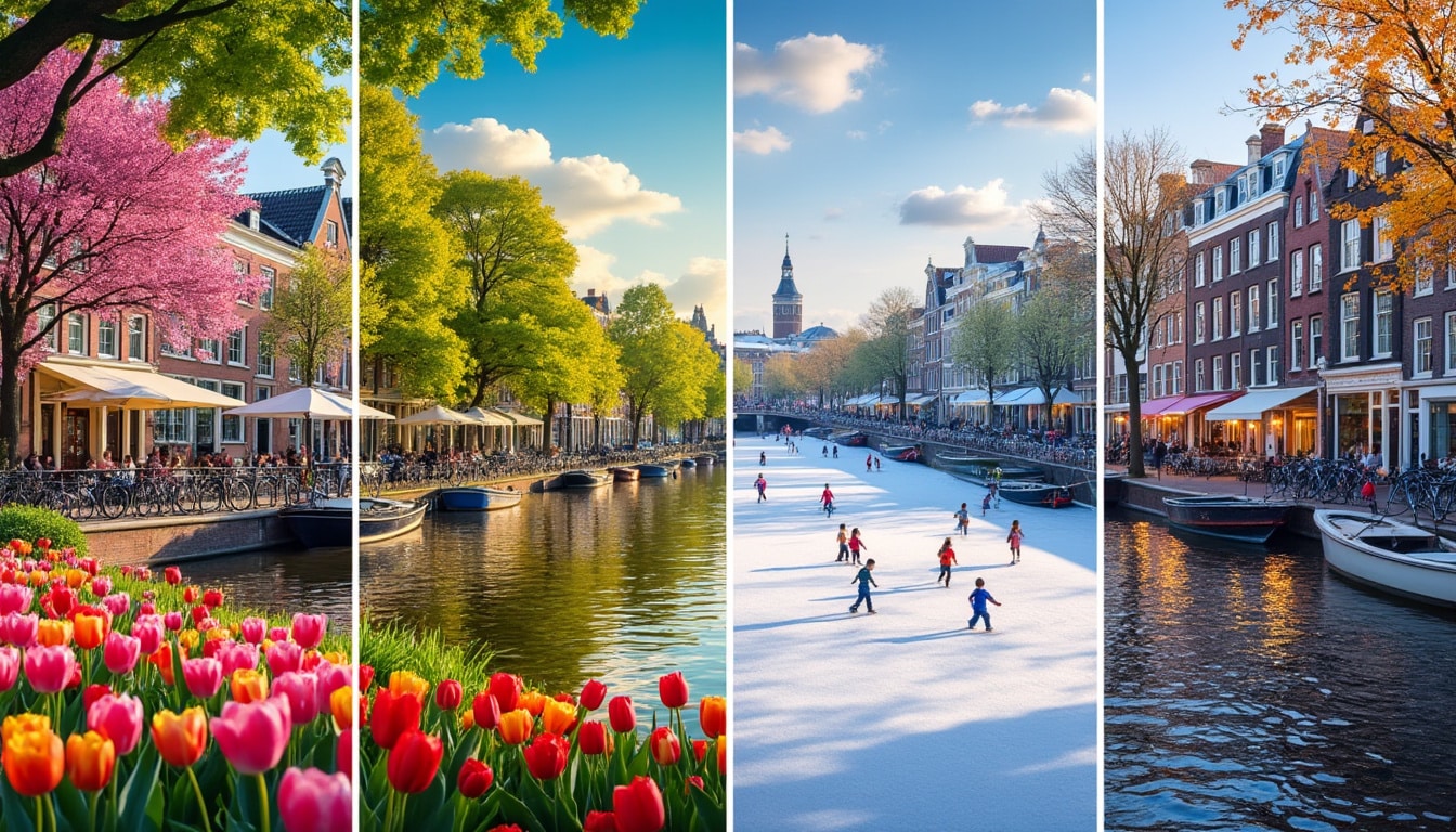 discover the enchanting beauty of amsterdam through its seasons. experience the vibrant blooms of spring, the sunny days of summer, the colorful foliage of autumn, and the magical charm of winter. explore the city's seasonal activities, festivals, and landscapes that make each time of year unique.